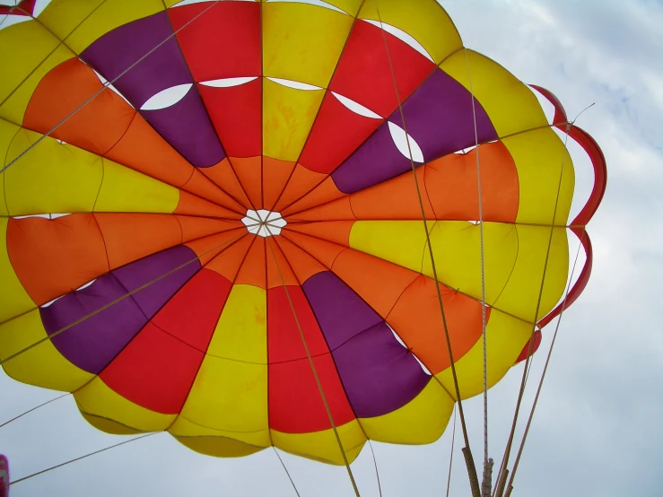 colorful parachutes being flown during a festival