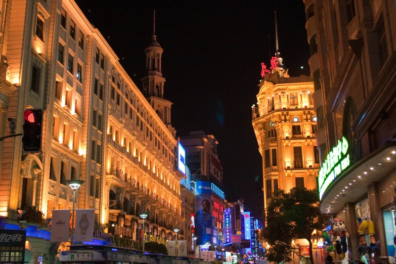 street lights and buildings in a large city