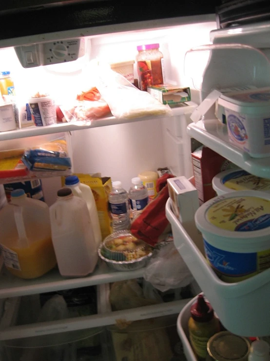 there is food in the refrigerator and ready to be eaten