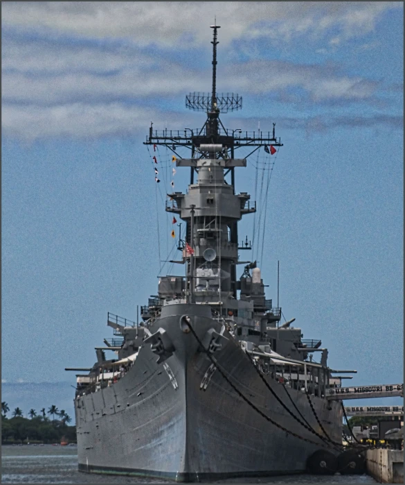 a large ship in the middle of a body of water