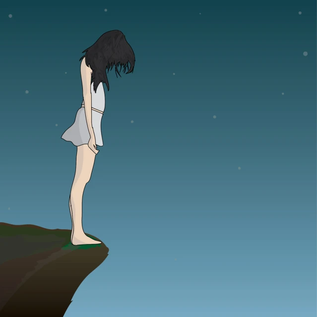 a person standing at the edge of a cliff looking down