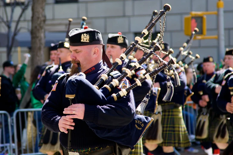 a military band of men with their instruments