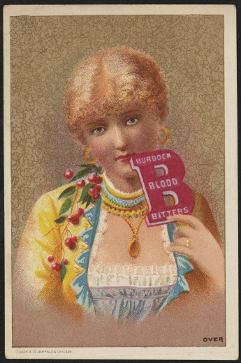 the woman is holding a card in her hands