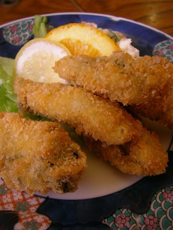 the small food item is fried and ready to eat