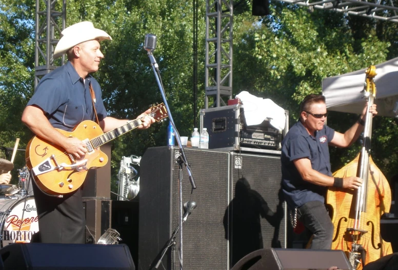 an image of a band playing together on the stage