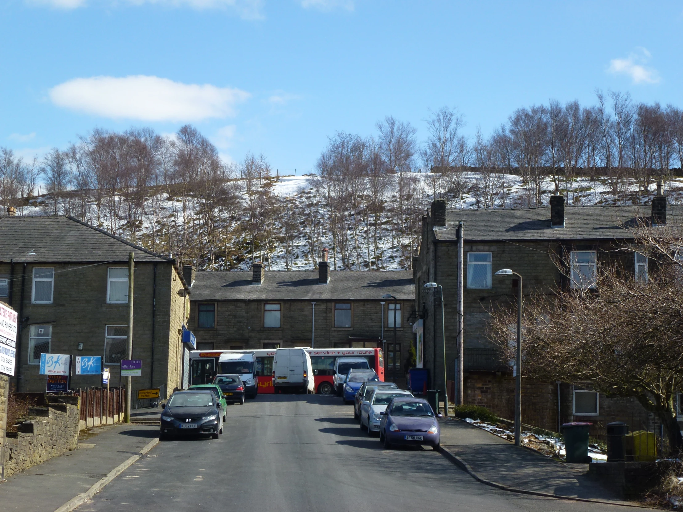 a couple of buildings that are in the street