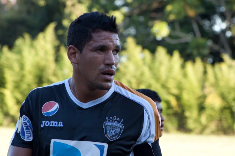 a soccer player with the tag on his chest