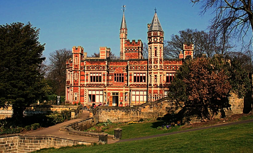 a very large building in the middle of some trees