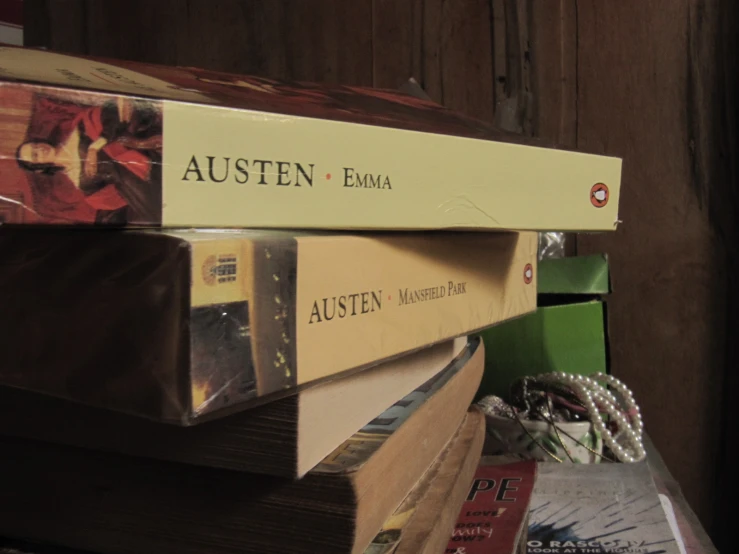 a stack of books that are next to each other