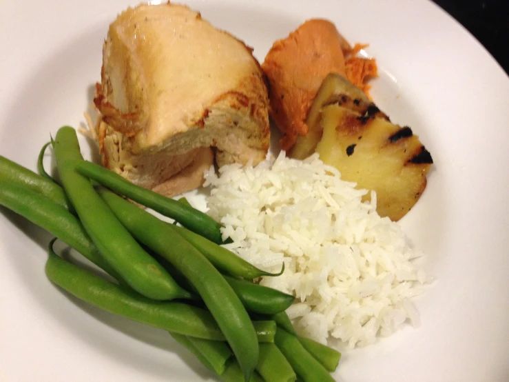 a meal is shown on a plate and ready to be eaten