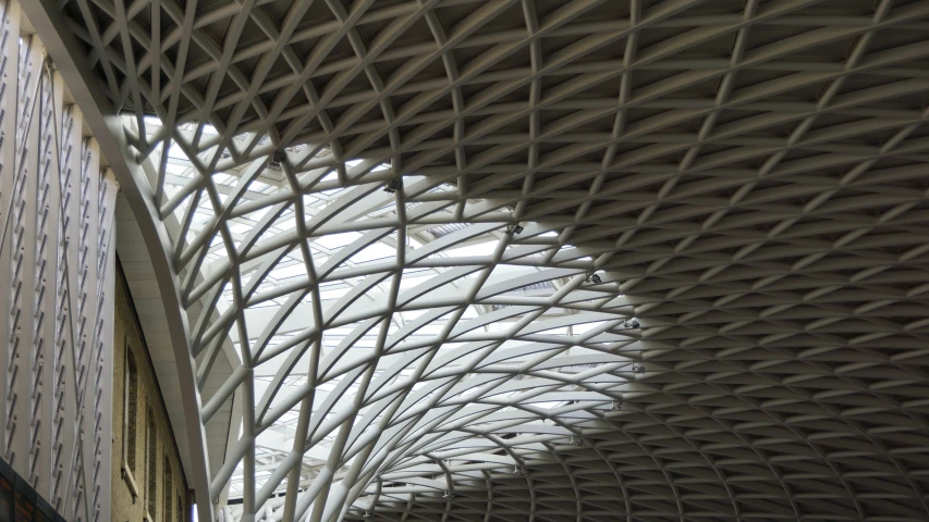 this is an ornate indoor atrium with glass