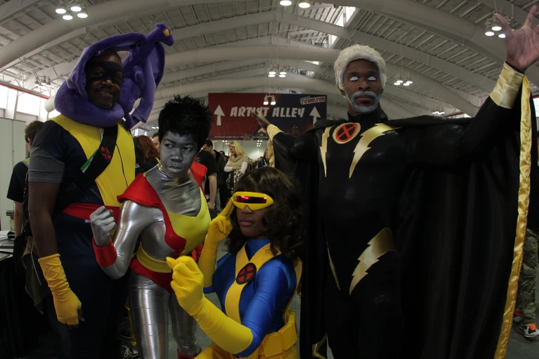 a group of people dressed in costumes