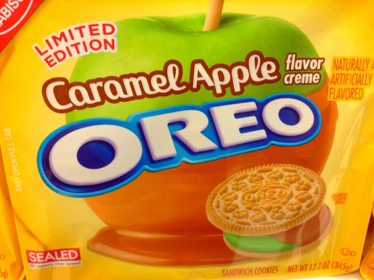 a bag of caramel apple oreo ers