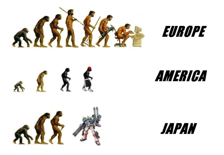 the evolution sequence in humans from 1 to 2