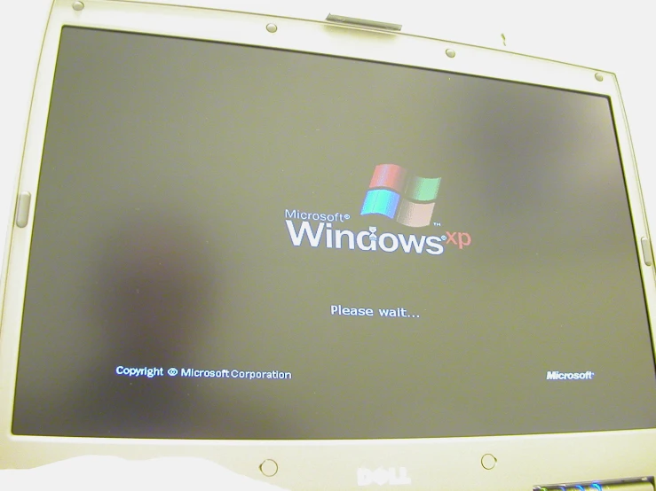 the screen on a windows xp laptop that is showing information