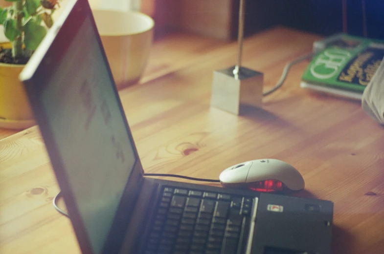 a laptop that is sitting on a table