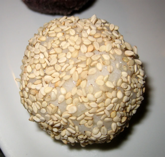 a pile of brown and white food on a table