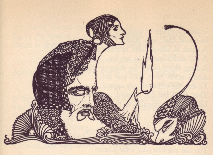 a drawing of a woman sitting next to another woman