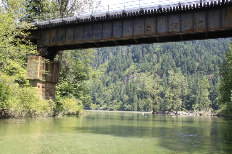 bridge over river with trees on bank and water underneath