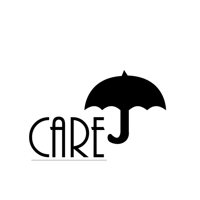 a black umbrella in the middle of a white background