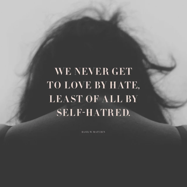 a woman with long hair standing in front of the camera with a quote about self - matter