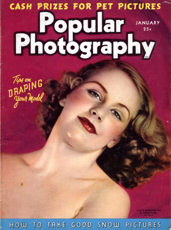 a cover of popular pography magazine with a woman on the front