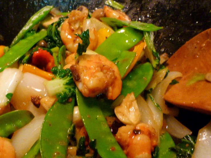 vegetables are mixed together in the stir fry