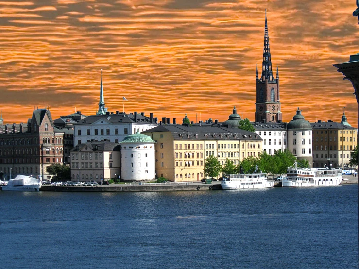 a city sitting in the middle of a body of water