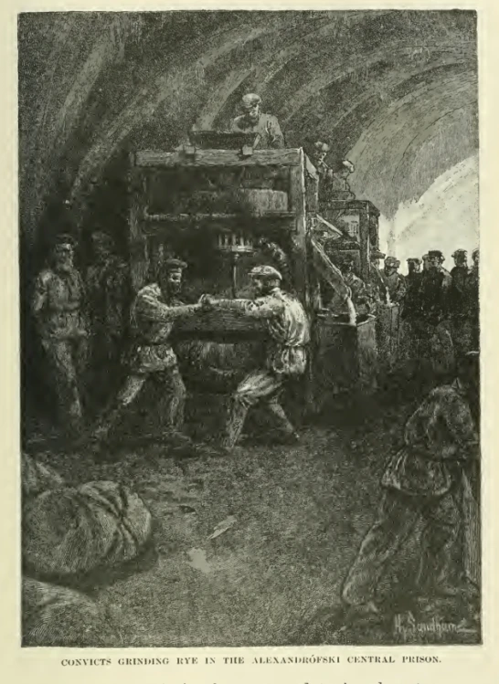 an engraving depicts men working in a mine