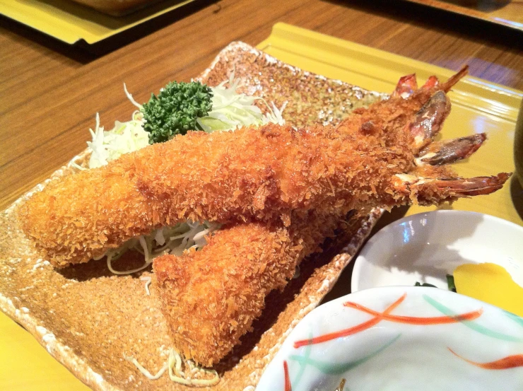 fried food on top of a plastic container