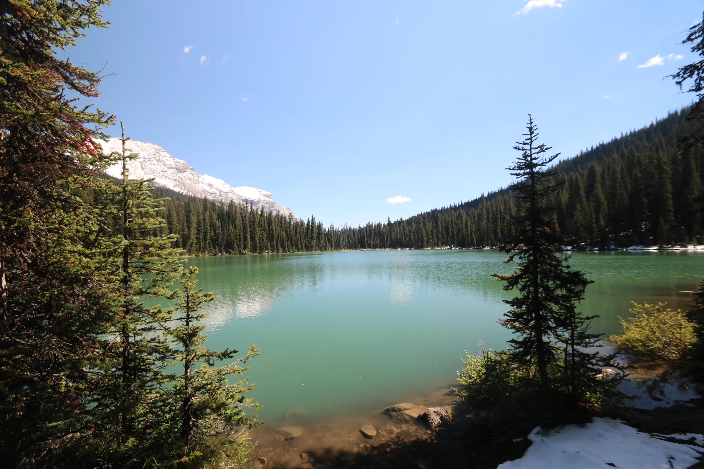 the clear waters of this emerald lake are wonderful