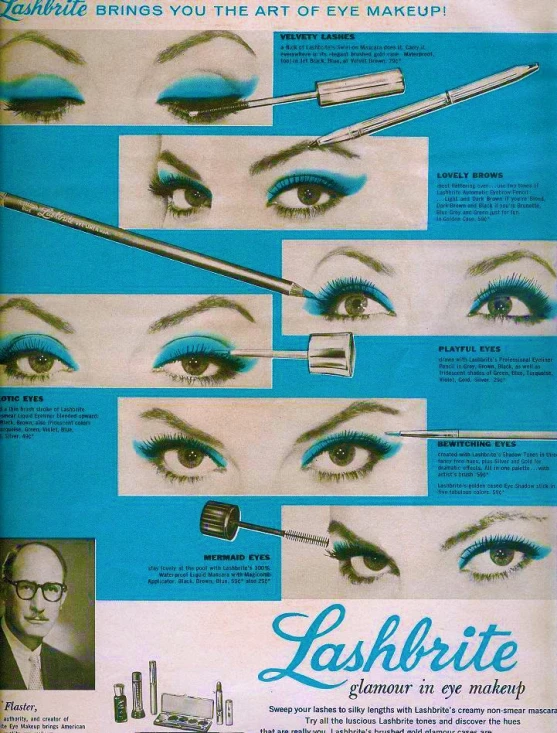 an advertit of mascaras and makeup products