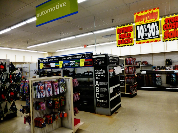 a store with several store displays showing some items