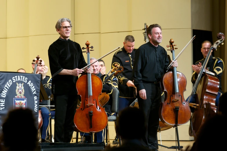 the cellos on the stage are very colorful