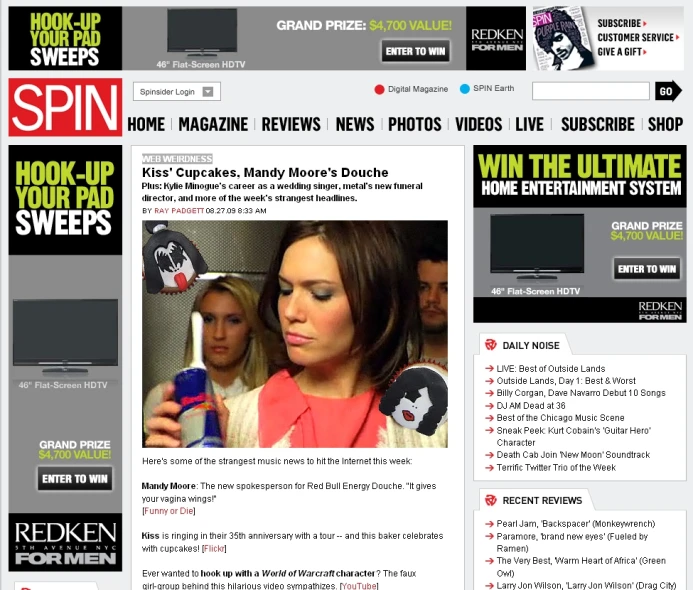 a computer screen capture showing the news and information page for spider tv show