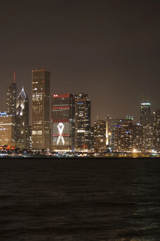 a night view of some large city skylines