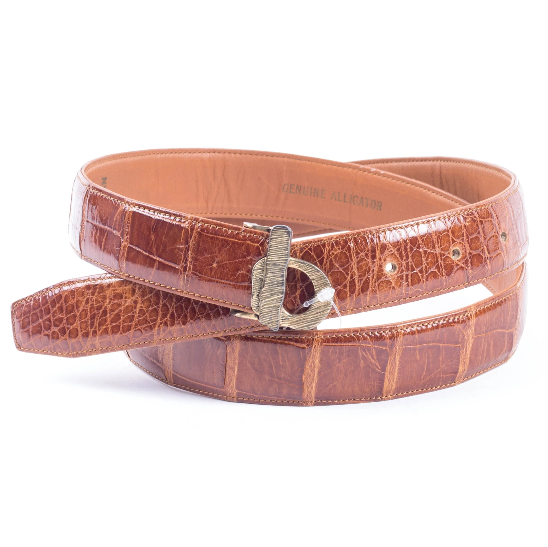 a belt is made of leather and alligator skin