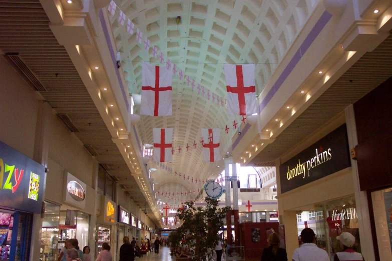 the inside of an indoor shopping mall