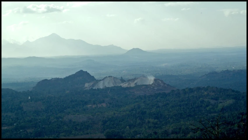 a very pretty view from a tall hill