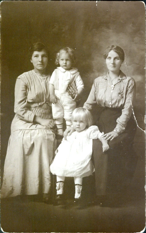 an old po of a group of women and a small child