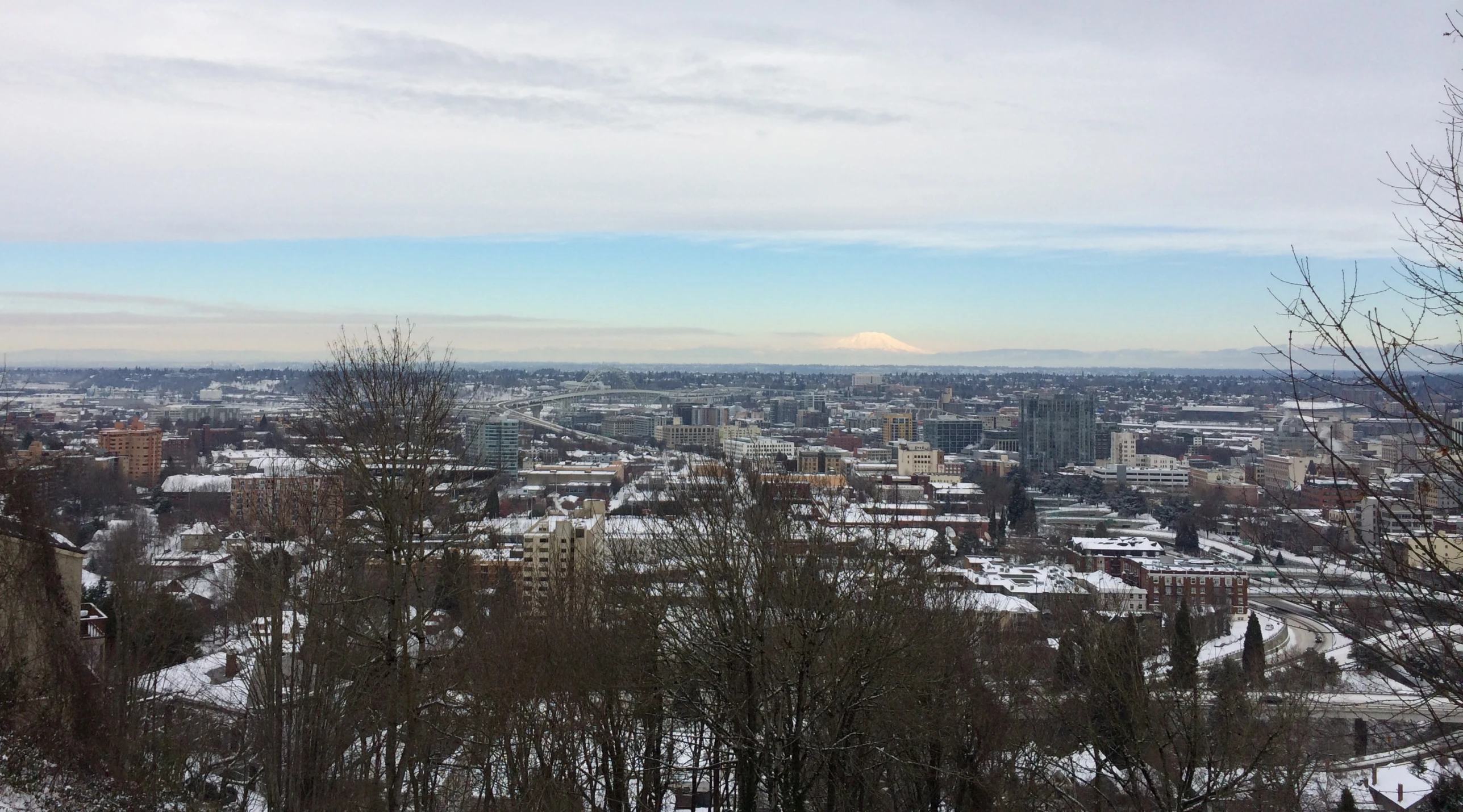 a large city sitting above a lot of snow