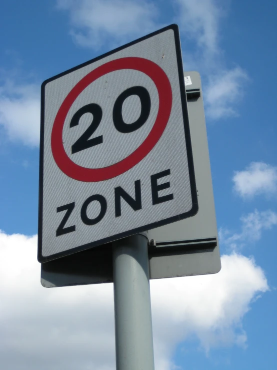 a sign indicates that the speed limit will not be zero