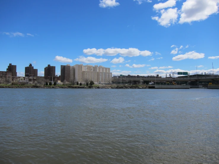 a city with a river and skyline in the foreground