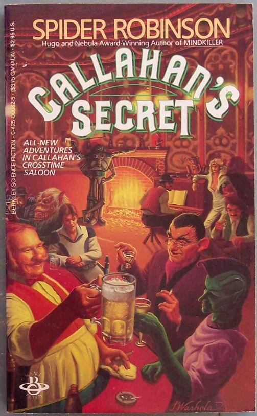 a book cover with some people around a table