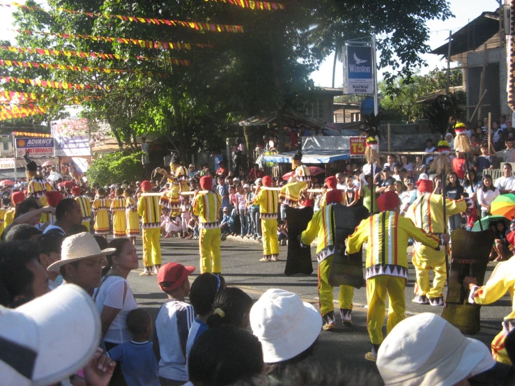 a group of people that are in the street