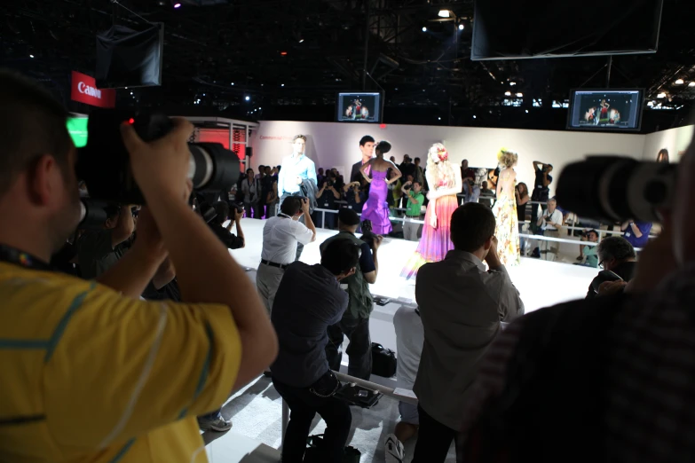 the fashion show is very large and it takes place