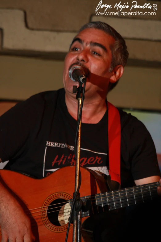 an image of a man playing guitar and singing