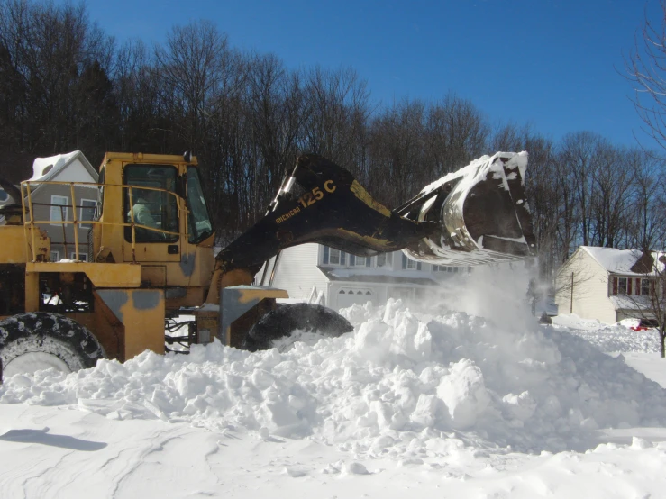 a large truck that is sitting in the snow