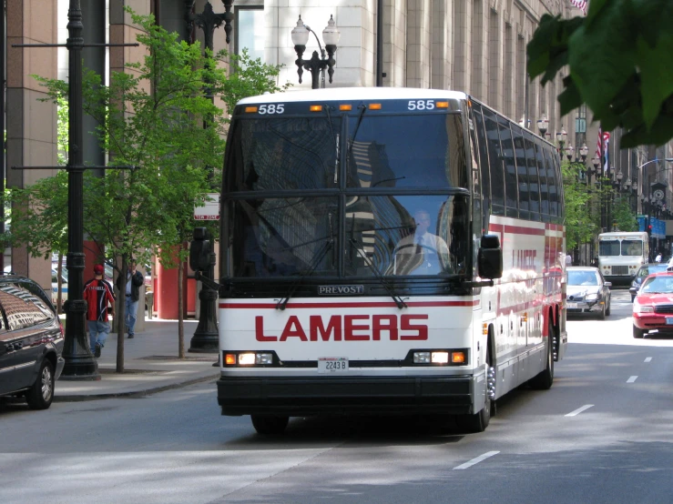 a large bus on a city street