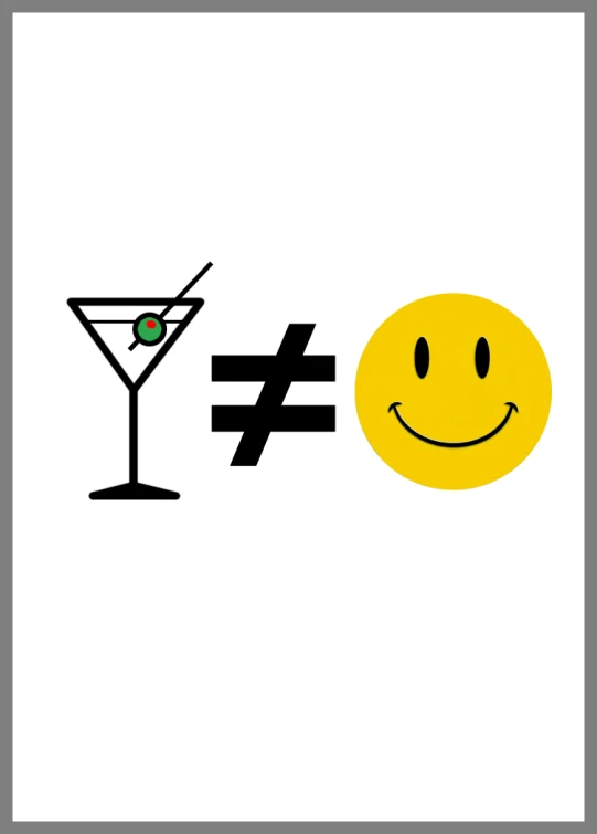 the same martini with an emoticive face